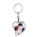 Promotional Blank Metal Keychain Double Sided Sublimation Heart Keychain Custom