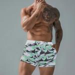 Plus Size Mens Swimming Trunks Boxer Printed Five Point Plus Size Mens Swimsuits