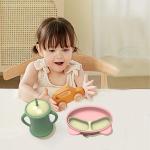 Ergonomic Panda Silicone 6-12 Months On The Go Suction Plate Set for Baby