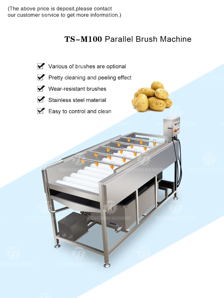 2.5KW Vegetable Parallel Roller Cleaning Machine High Pressure Spray Fruit Washing Machine