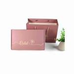 Matte Laminated Pink Shopping Printed Paper Gift Bags Custom Logo With Ribbon