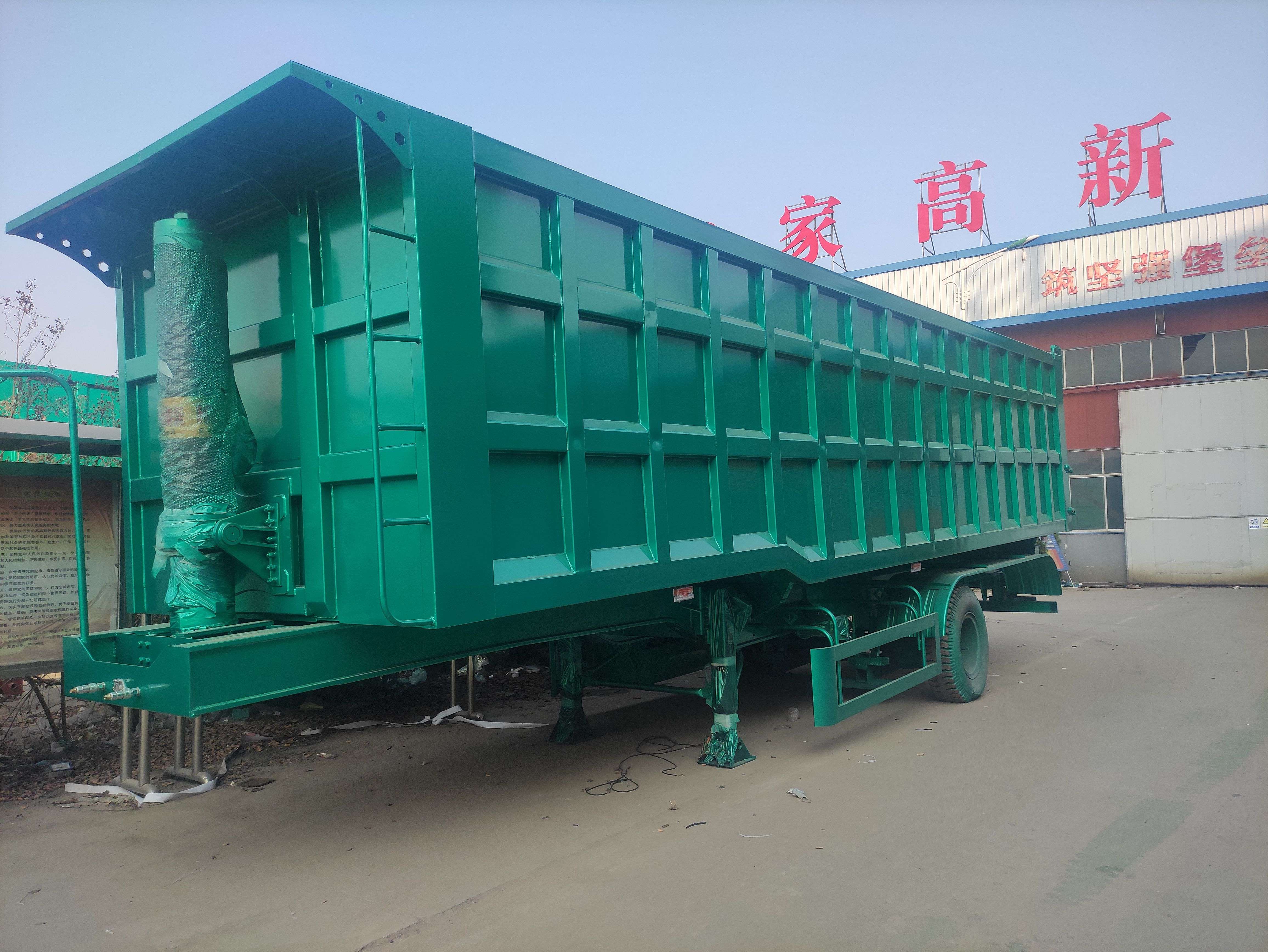 50 tons 3 axle self discharge tipping truck trailers with and HAVY hydraulic cylinder