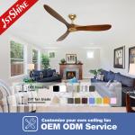 Rotary Vane Quantity 3 220V Solid Wood Blades Ceiling Fan for Ceiling Decoration
