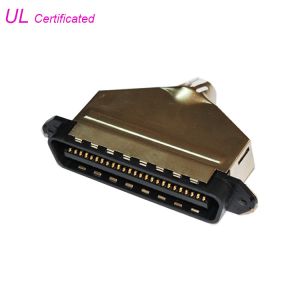 180 Degree Metal Cover Centronics 50pin Male Plug Type Connector 25 Pairs IDC