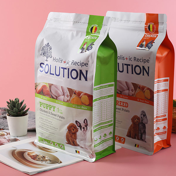 Resealable Plastic 25g Pet Food Packaging Bag Zipper 1000g Dog Food Pouch
