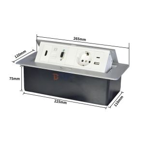 Aluminum Alloy Pop-up Tabletop Power Socket EU power socket with Modular