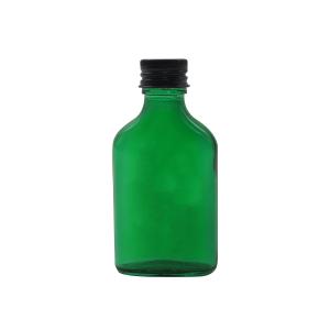 China Flat Dark Green 50ml Cosmetic Glass Bottles Screw Cap Essential Oil Glass Bottle factory
