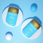 30g/50g Blue oval smooth bottle with Golden lid for fragrance and sunscreen