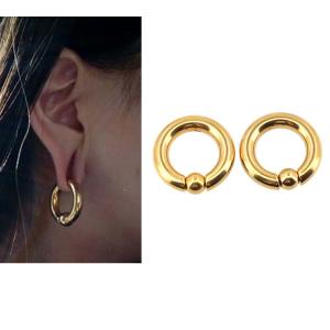 China BODY PUNK Piercing Earring Ring Ear Stretcher Expander Weights BCR Gold Captive Ball Closure Nose Septum Ring 2.5mm 4mm factory
