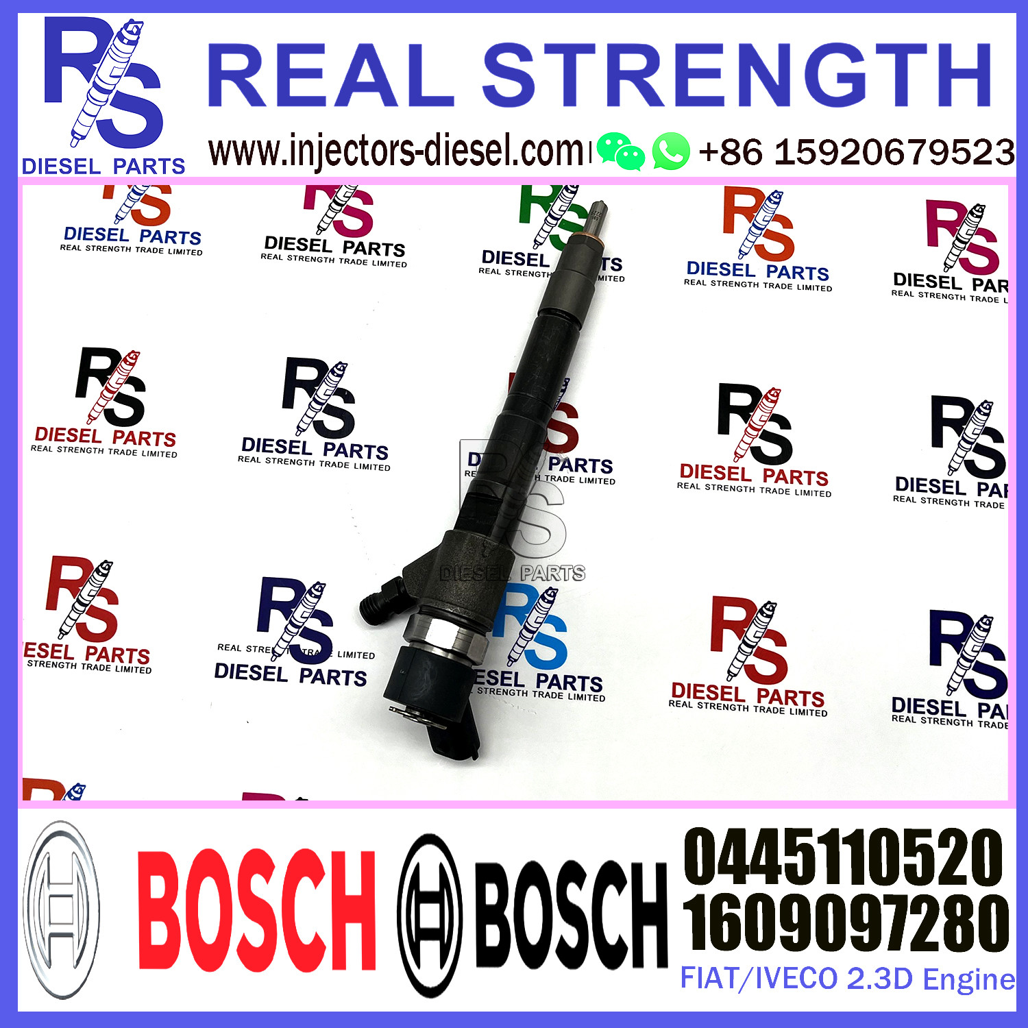 BOSCH Common Fuel Diesel Injector 0445110418 0445110520 0986435212 1609097280 504389548 for FIAT/IVECO 2.3D Engine