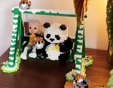 ABS Mini Bricks Building Blocks Panda Gift Box White Panda Toys for Boys Birthday Gift