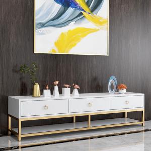 China Bubble EPE Luxury Tv Cabinet Living Room Furniture Stainless Steel Frame factory