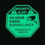 Aluminum Photoluminescent Security Alert Signage 300 X 300mm For School