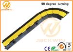 Yellow / Black 2 Channel Rubber Corner Guard Rubber Cable Protection Ramps For