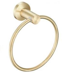 China Hand Towel Ring83005- Brushed Golden color &amp; Round &amp;Stainless steel 304 factory
