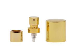 China Light Gold Crimp Sprayer Pump Cosmetic Aluminum Perfume Mist Sprayer For Bottles factory