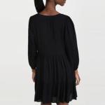Ladies Gauze V Neck Dress for Women Puff Sleeve Clothing Manufacturers Rayon