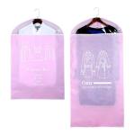 Pink Non - Woven Hanging Garment Bags Dustproof With Long Zipper Closure
