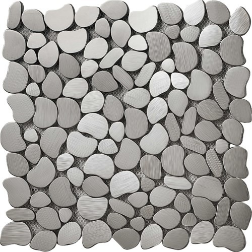 China Skid Pebble Design Metal Backsplash Tiles , 2x2 Metal Accent Tiles For Home Decoration factory