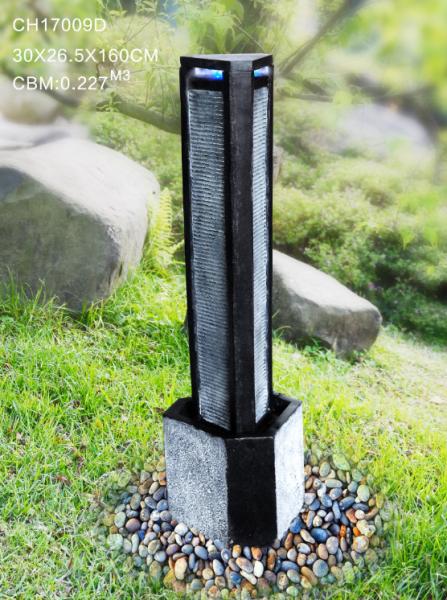 Simple Long Column Cast Stone Water Fountains