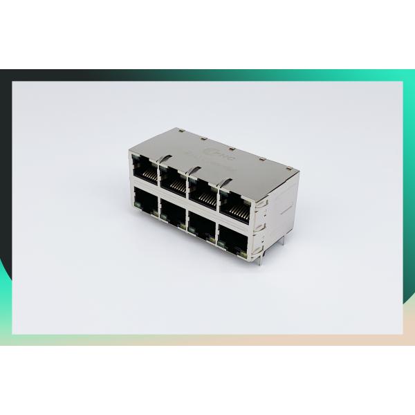 China 2X6 Multi Port RJ45 Magnetic Jack 1000 Base - T With LED And Shielded EMI factory