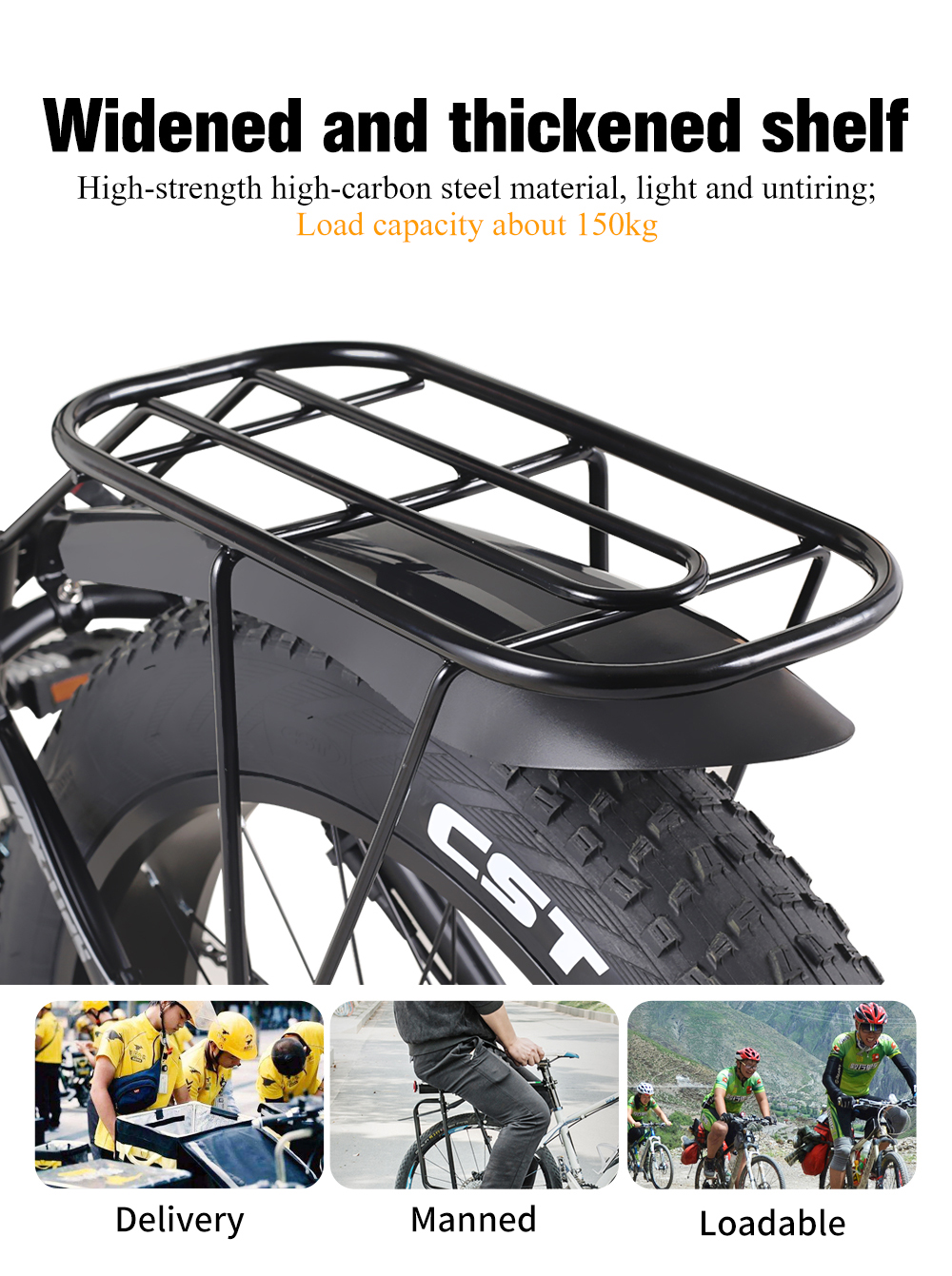 48V 1000W Motor Fat Tyre Electric Bicycles with 48V 17Ah Battery and Blue Screen Display