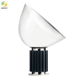 China Simple Aluminum Led Bedside Table Lamp Living Room Bedroom Glass factory