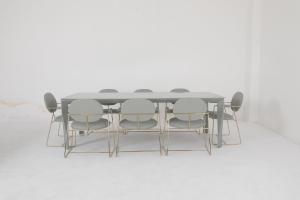 China Ceramic Top Dining Room Tables With Customized Metal Steel Base factory