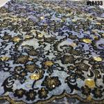 Supoo Aso ebi design flocking velvet lace with sequins Senegal lace fabric