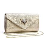 2016 new leather female fox head inlay diamond evening bag clutch leather clutch