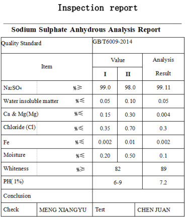 Non Toxic Textile Raw Materials Anhydrous Granular Sodium Sulfate 99% 7757-82-6