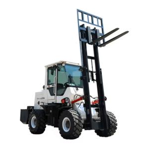 China Articulated Ride-on Rough Terrain Fork Lift Trucks Mountain Forest Transport Off-Road Forklift factory