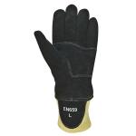 Flame Retardant Structural Firefighting Gloves Cowsplit Shell Wristlet Cuff