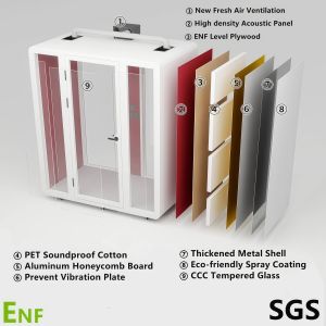 Portable Soundproof Pod with 45 dB Noise Reduction and 5-Year Warranty for