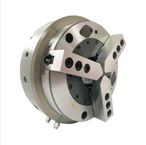 China 3 Jaw Steel Pneumatic Chuck Front Mounted High Speed factory