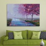 Abstract Custom Palette Knife Landscape Painting Country Road For Star Hotels