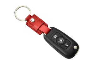China Zinc Alloy Frame Car Key Ring Holder Braided PU Genuine Leather Key Holder factory