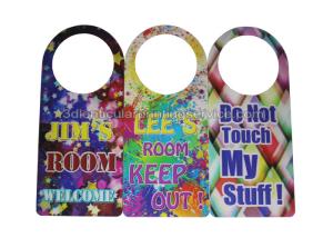 China Door Hanger 3D PET Lenticular Card Printing For Hotel / Home Caution factory