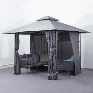 China Outdoor Waterproof Aluminum Pavilion Canopy Pergola Patio Sunroom Hardtop Garden Tent Gazebo factory