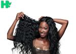 Natural Black Long Synthetic Clip In Hair Extensions , Heat Resistant Synthetic