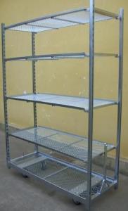 China Hot Galvanized W555mm Outdoor Plant Racks , 500kgs Danish Trolley Shelves factory