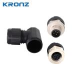 IEC 61076-2-101 Standard M12 Connector in Black Housing Material PBT/PA Clamp
