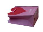 Love heart shape paper carrier bags with matt coat 230gsm artpaper 2 color