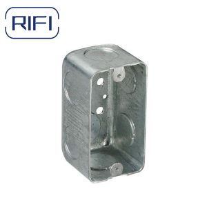 Utility Rectangle Steel Electrical Junction Box With Raised Grounding Screw