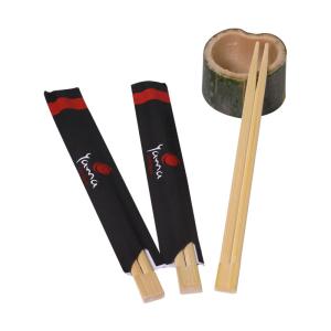 China Personalized Organic Disposable Bamboo Chopsticks Food Grade Paper Wrapped factory