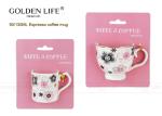 Solid Material Porcelain Cappuccino Espresso Cups AB Grade With Pink Flowers
