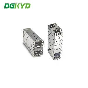 China DGKYD21SFP1N3A00200B022 2*1 Cage Thickness 0.25mm RJ45 SFP Connector 15U Phosphor Bronze factory