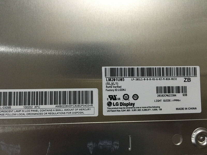99PPI 20.1" 1600x1200 Tft Lcd Screen 300cd/m2 LM201U04-SL02 89/89/89/89 (Typ.)(CR≥10)