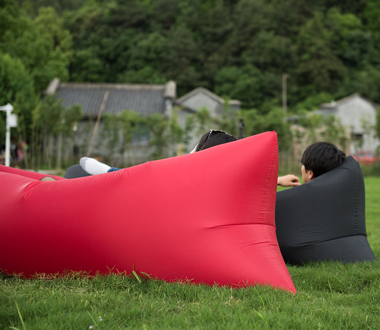 Custom Logo Inflatable Air Bed Sofa Lounger Couch Chair Bag Outdoor Camping Beach Inflatable Couch Sofa For Adult