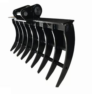 China HUITONG Mini Excavator Ripper Rake Digging Attachment Land Clearing Rake Bucket factory